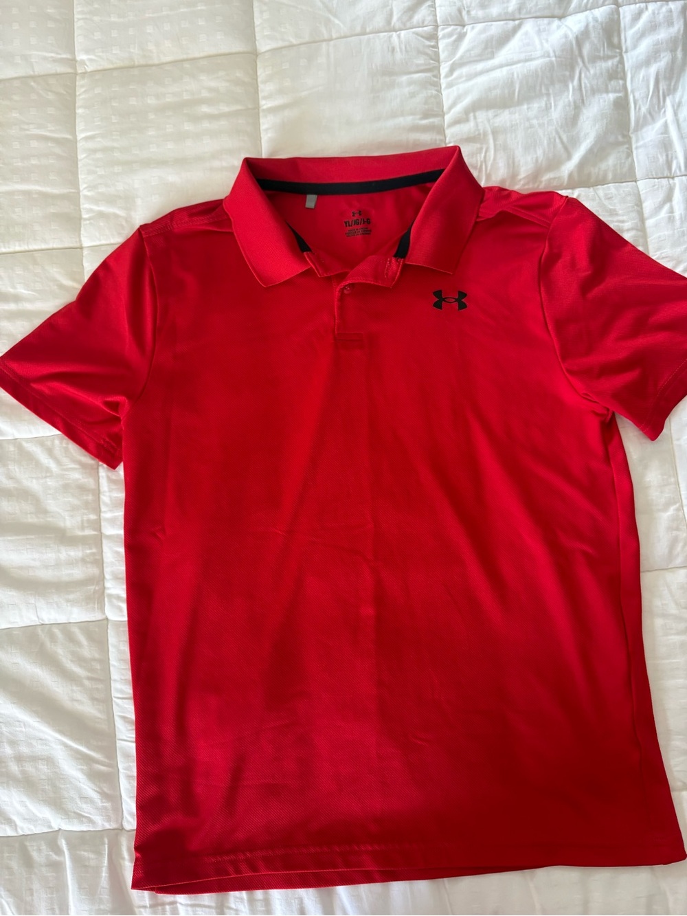 Under Armour Red Boys' Polo with Black Logo